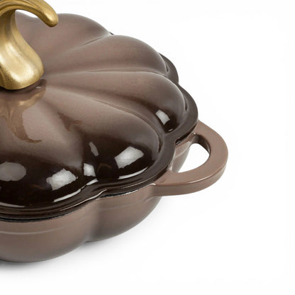 CH 26cm Cast Iron Pumpkin Pot Brown