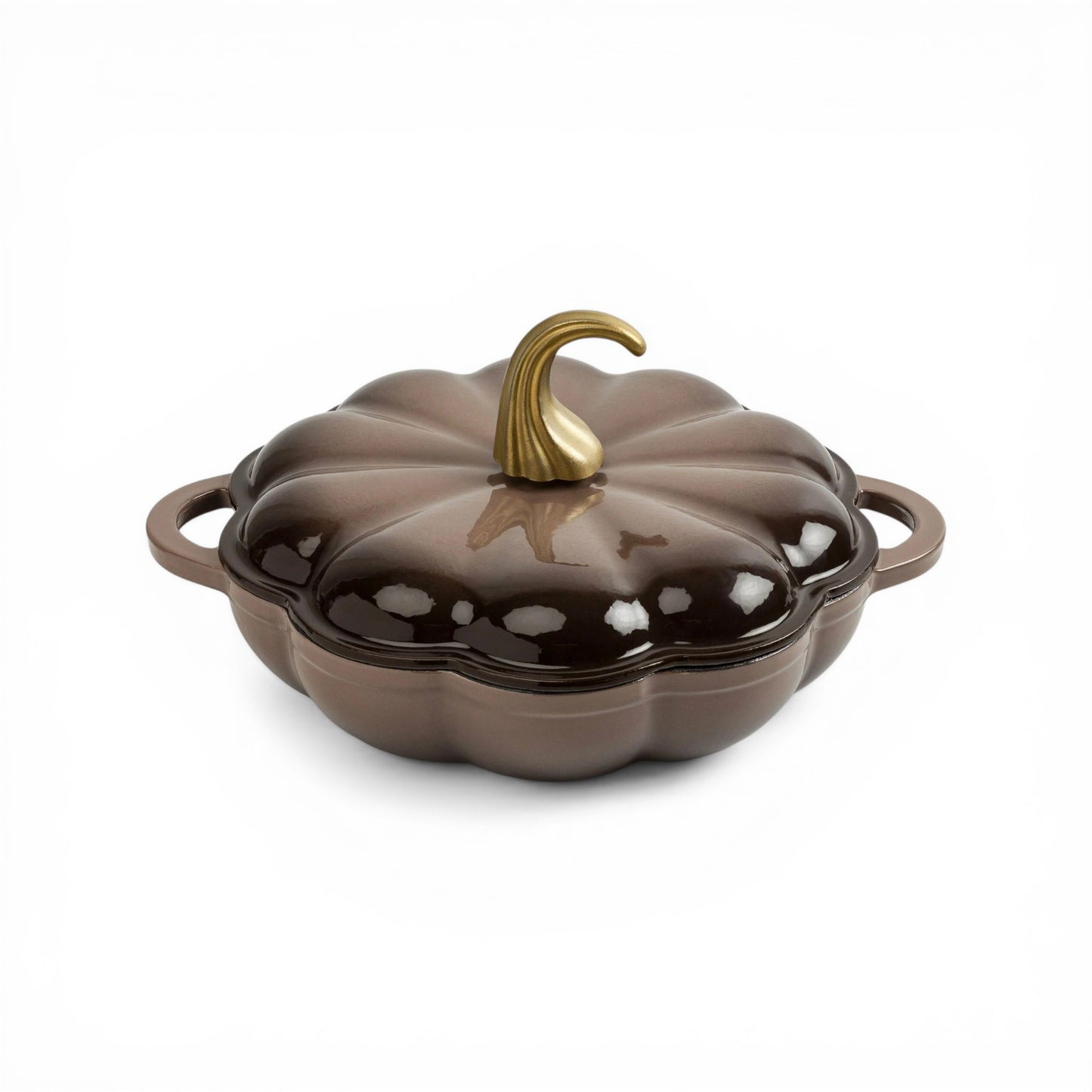 CH 26cm Cast Iron Pumpkin Pot Brown