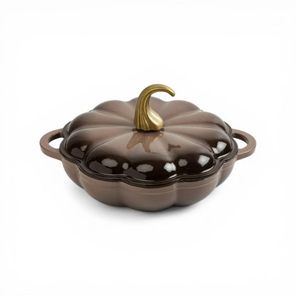 CH 26cm Cast Iron Pumpkin Pot Brown