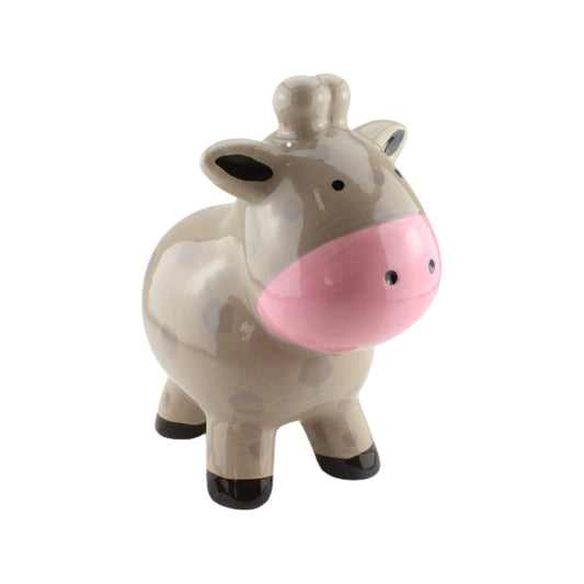 Cow Ceramic Money Bank Grey