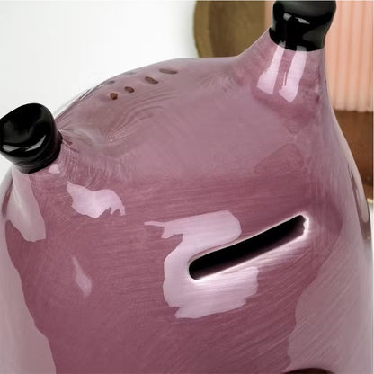 Owl Ceramic Money Box Purple