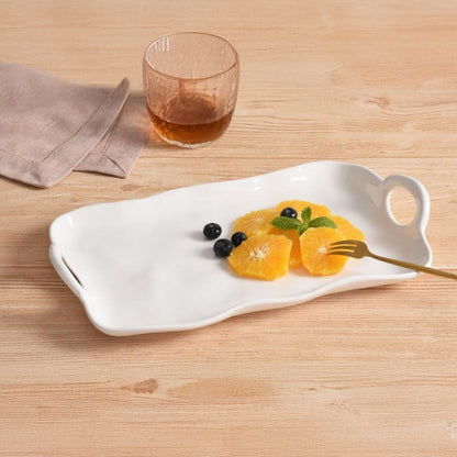Kitchen Life Rectangular Ceramic Platter White