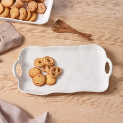 Kitchen Life Rectangular Ceramic Platter White