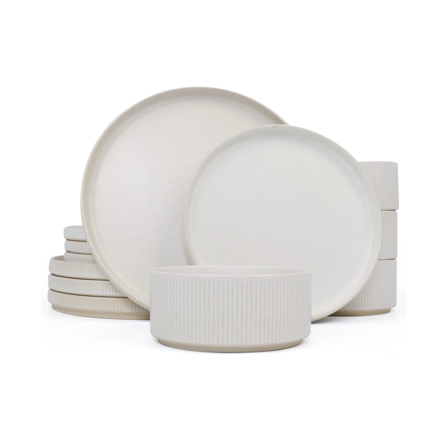 Kitchen Life 12 Piece Ceramic Dinner Set Cream