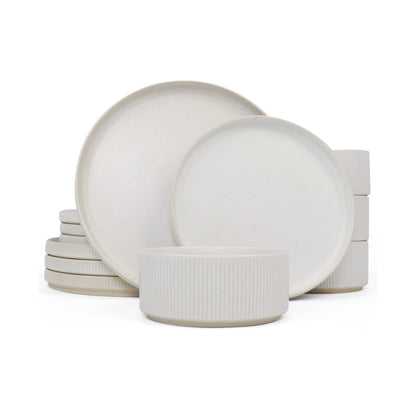 Kitchen Life 12 Piece Ceramic Dinner Set Cream