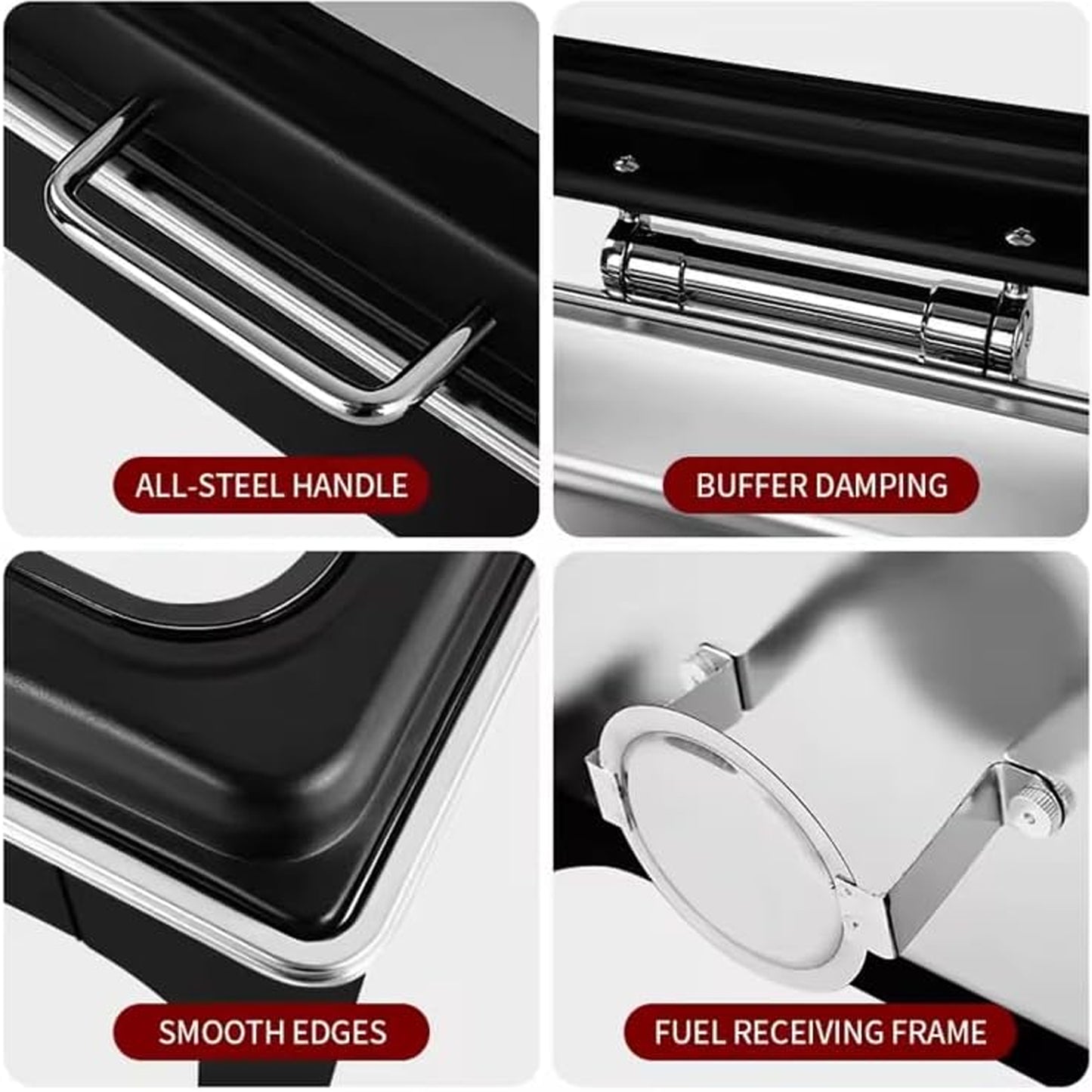 Kitchen Life Luxury Chafing Dish Buffet Set Matte Black