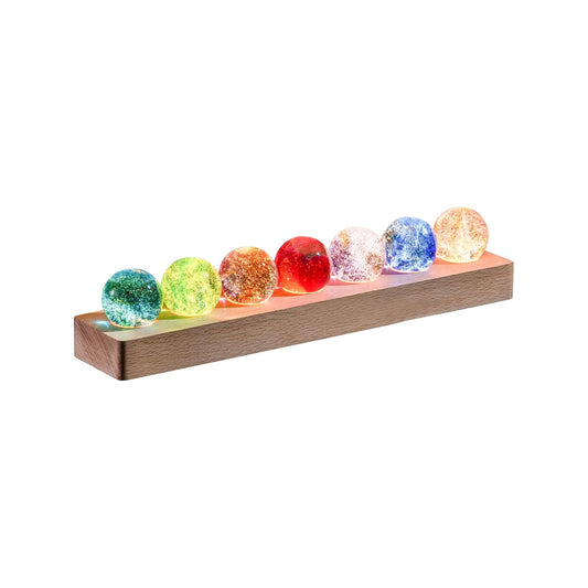 Chakra Lamp 7 Globe LED Lights Multicoloured