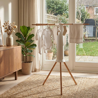 Wooden Clothes Drying Rack White