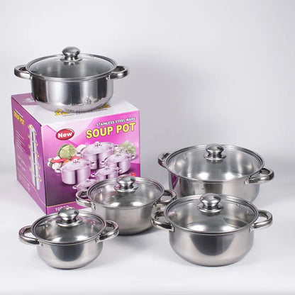 First Home Range 10 Piece Pot Set Silver