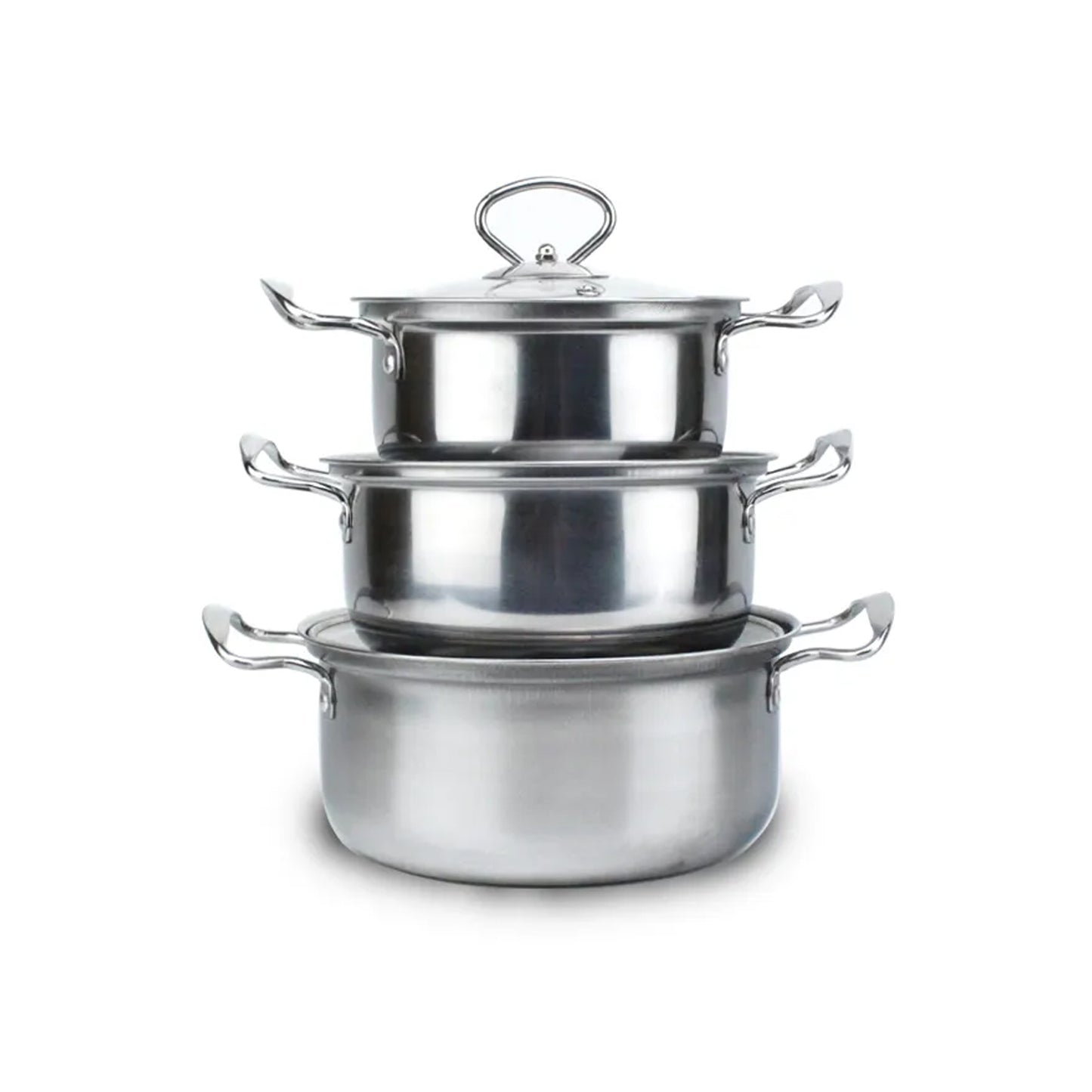 First Home Range 6 Piece Stainless Steel Pot Set Silver