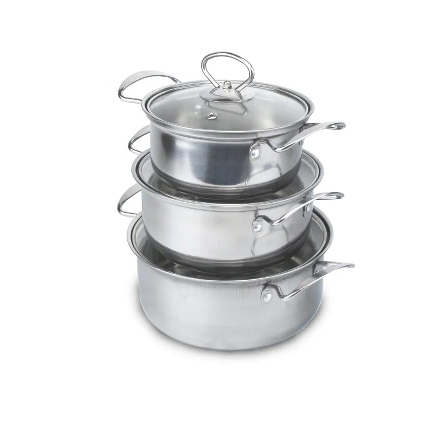 First Home Range 6 Piece Stainless Steel Pot Set Silver