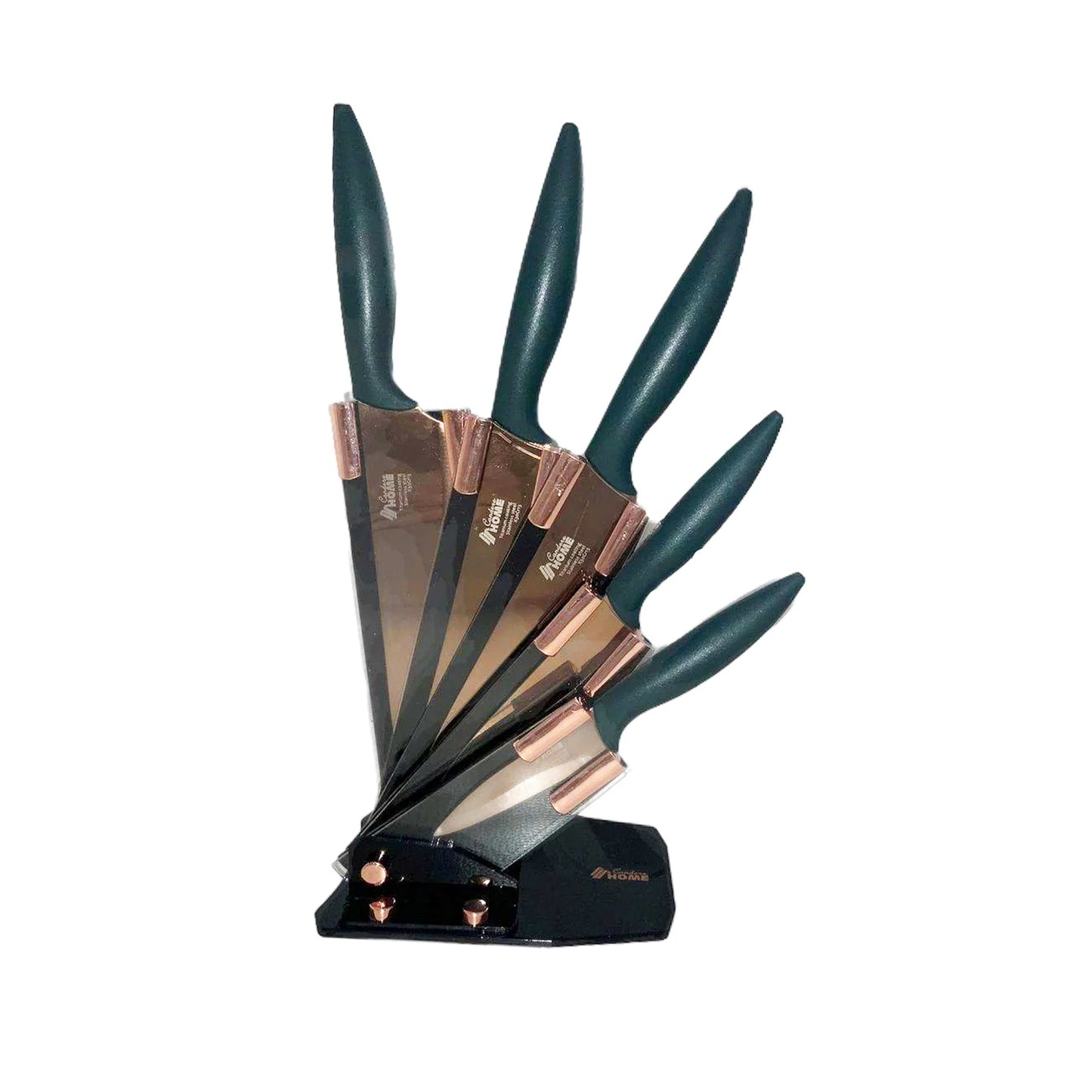 First Home Range 6 Piece Knife Block Set Green