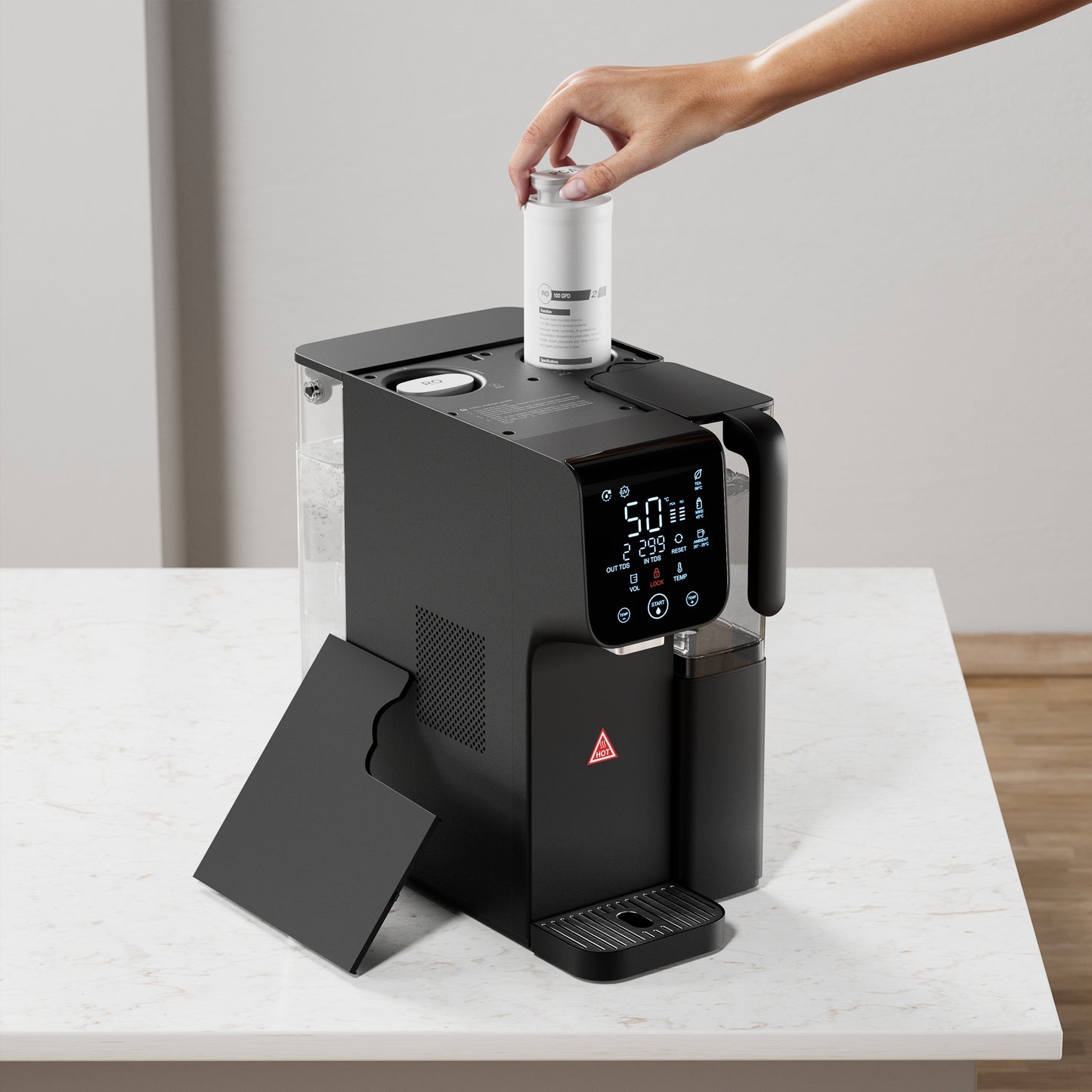 Cara Hot & Cold Water Station Black