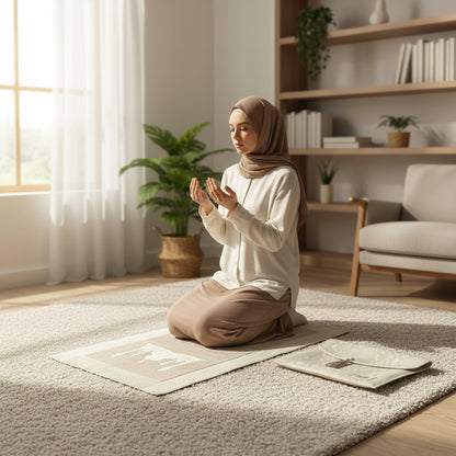 Musallah with Leather Bag Cream