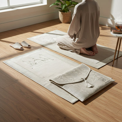 Musallah with Leather Bag Cream