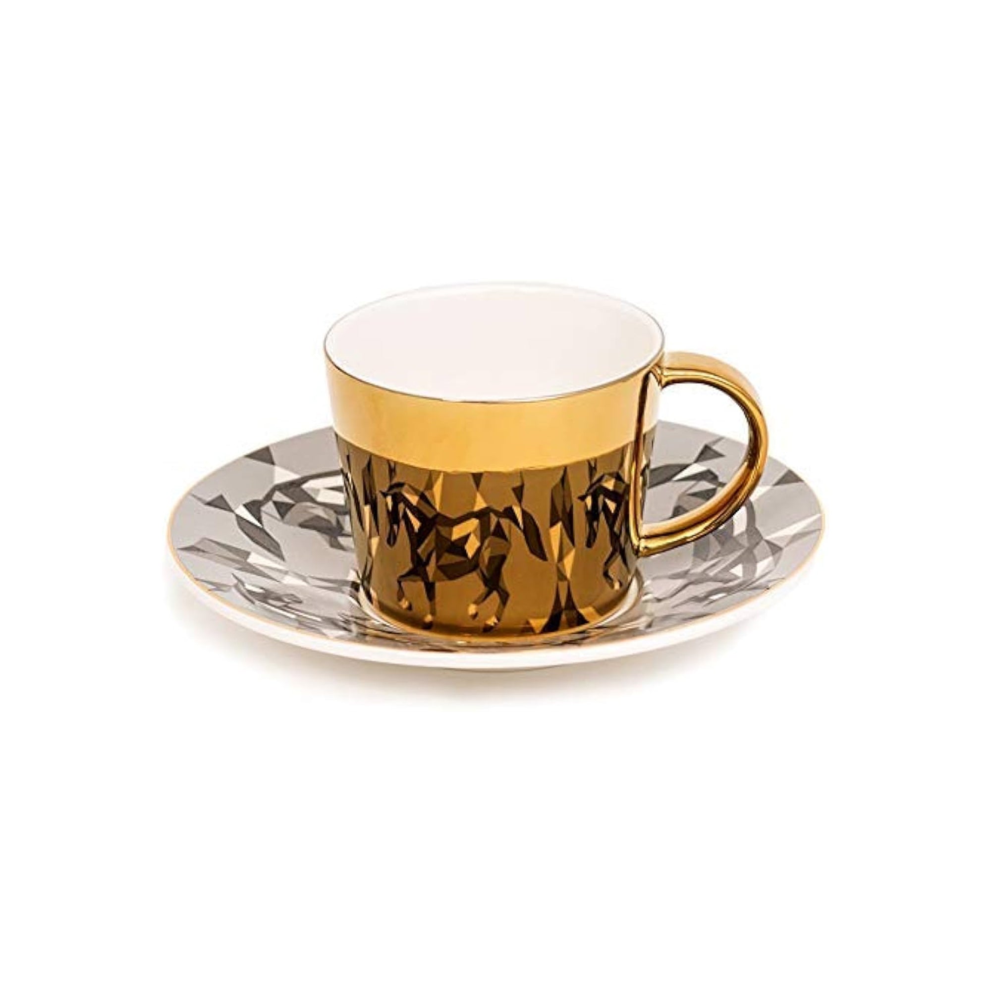 Horse Design Reflective Cup & Saucer Set Gold – The Culinarium