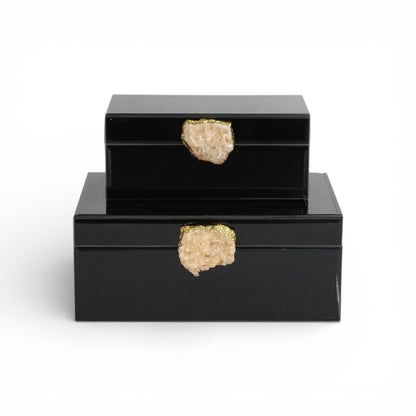 2 Piece Jewellery Box Set Black
