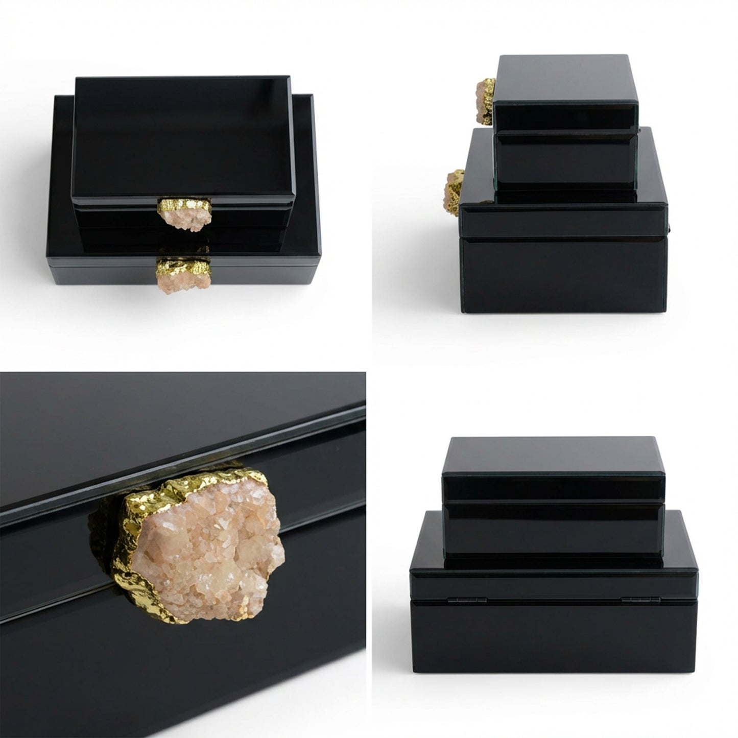 2 Piece Jewellery Box Set Black