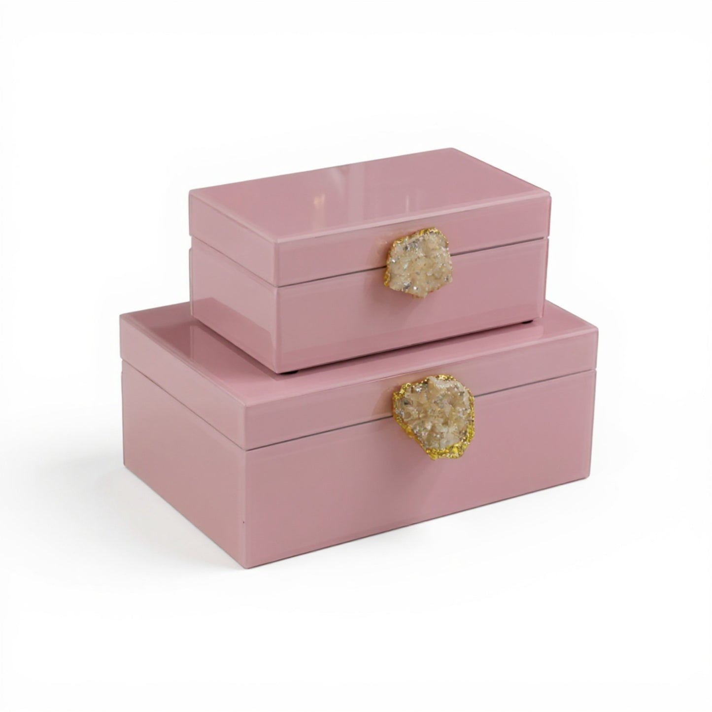 2 Piece Jewellery Box Set Pink