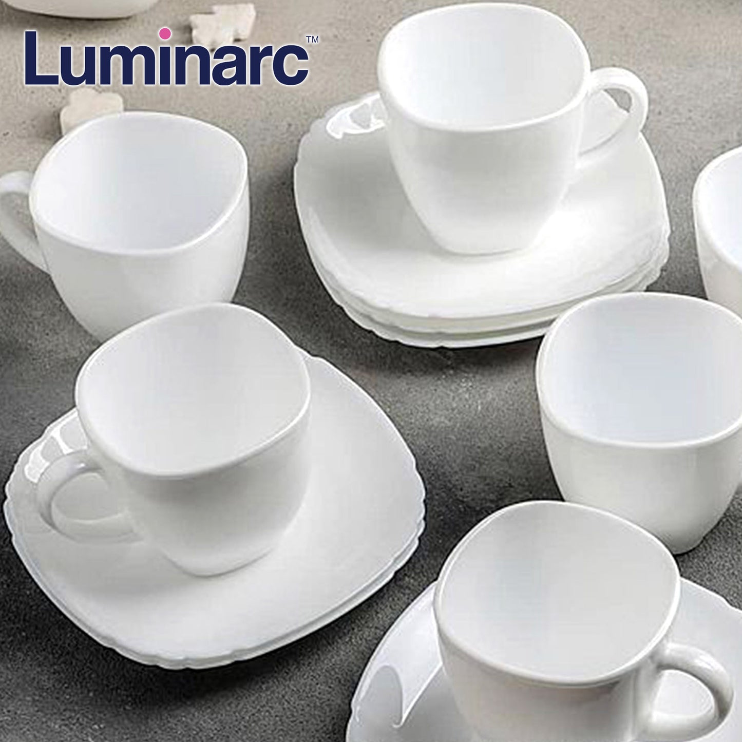 Luminarc Carine 12 Piece Cup & Saucer Set White
