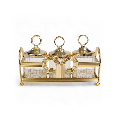 The Venus 4 Piece Snack Tray Set Gold
