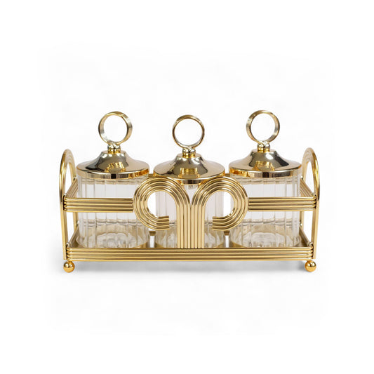 The Venus 4 Piece Snack Tray Set Gold