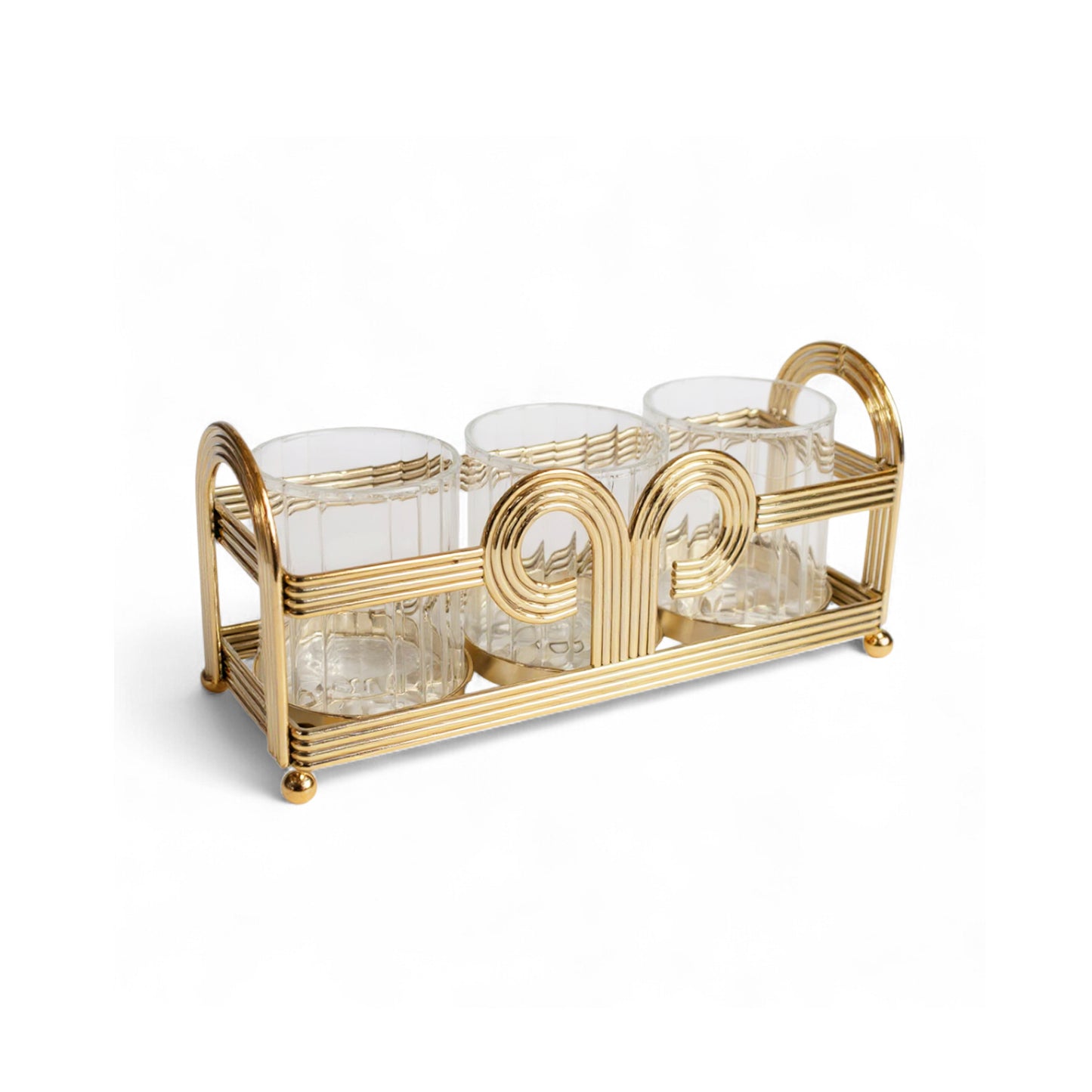 The Venus 4 Piece Snack Tray Set Gold