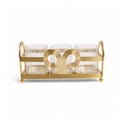 The Venus 4 Piece Snack Tray Set Gold