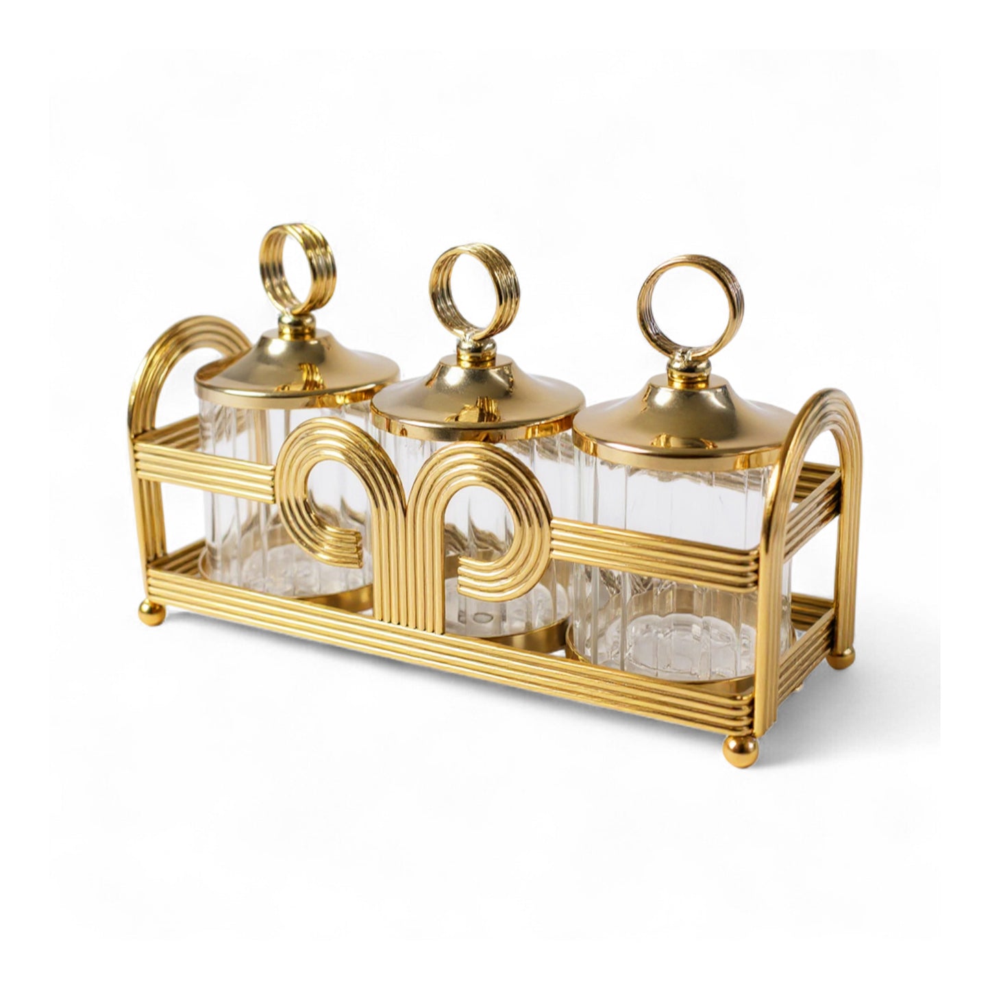The Venus 4 Piece Snack Tray Set Gold