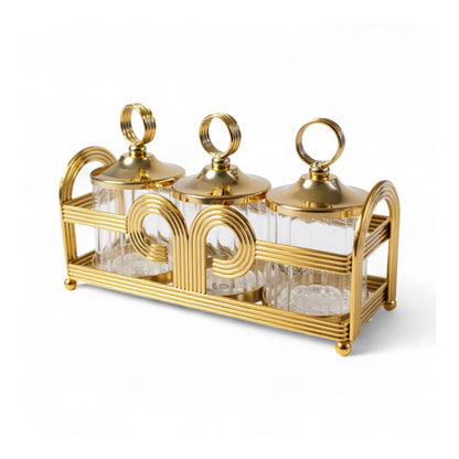 The Venus 4 Piece Snack Tray Set Gold