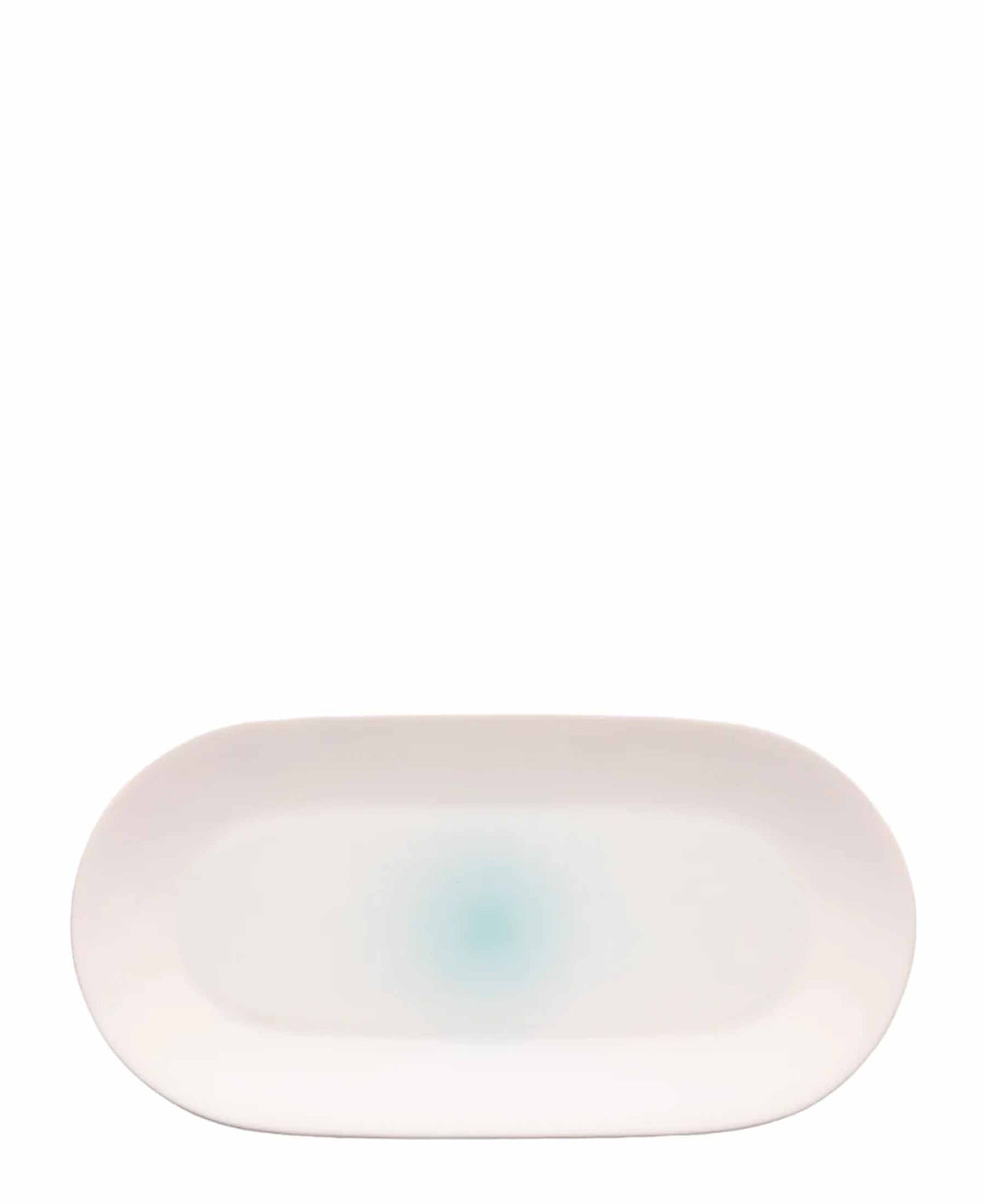 Jenna Clifford 32.5cm Aqua Oval Platter - White