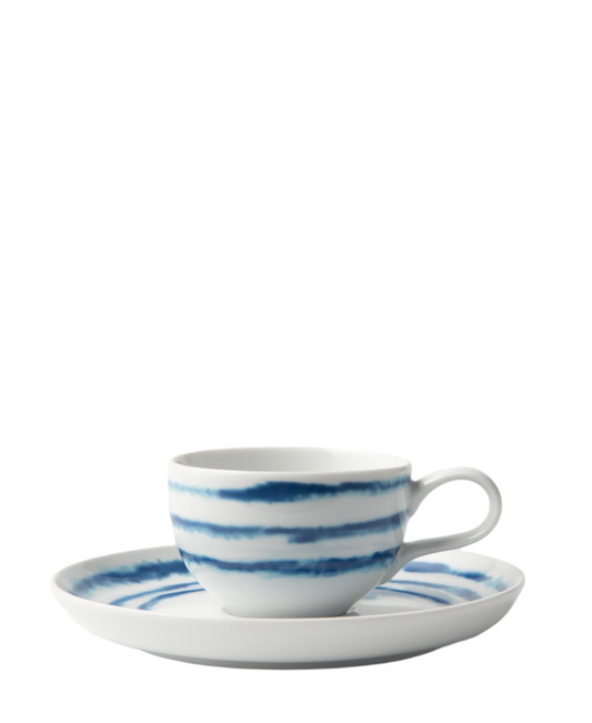 Jenna Clifford Jinshi Espresso Cup & Saucer 100ml - White & Blue