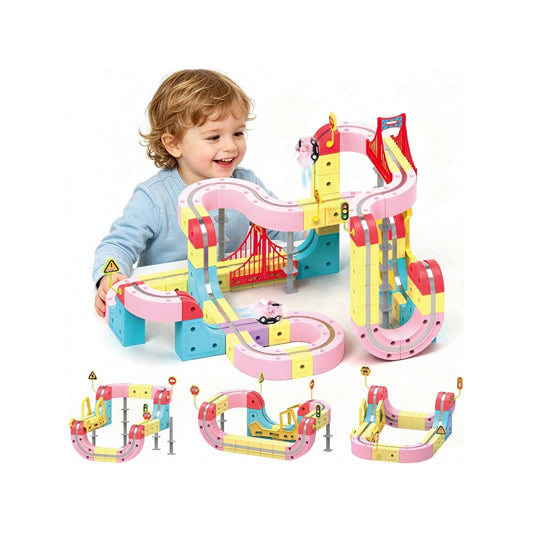 DIY 115 Piece Magnetic Track Toy Multicoloured