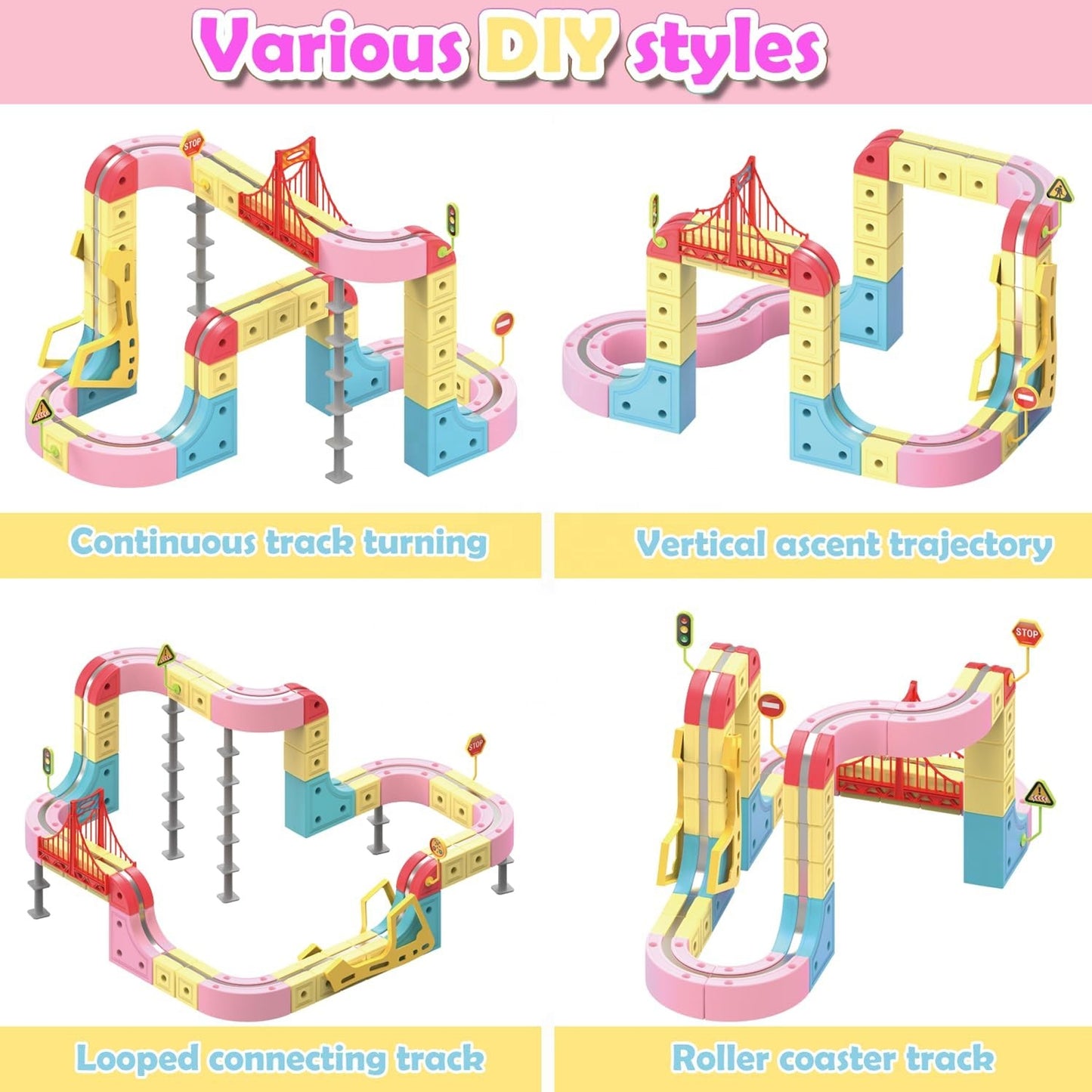 DIY 115 Piece Magnetic Track Toy Multicoloured