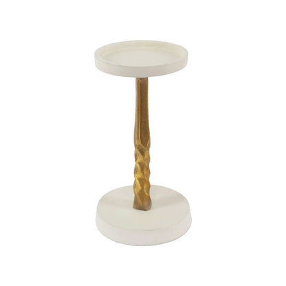 Urban Decor 21cm Pillar Candle Holder Gold & White