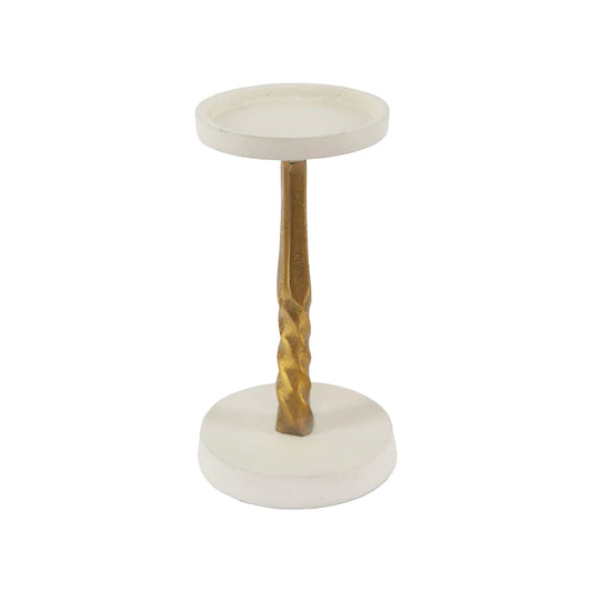 Urban Decor 21cm Pillar Candle Holder Gold & White