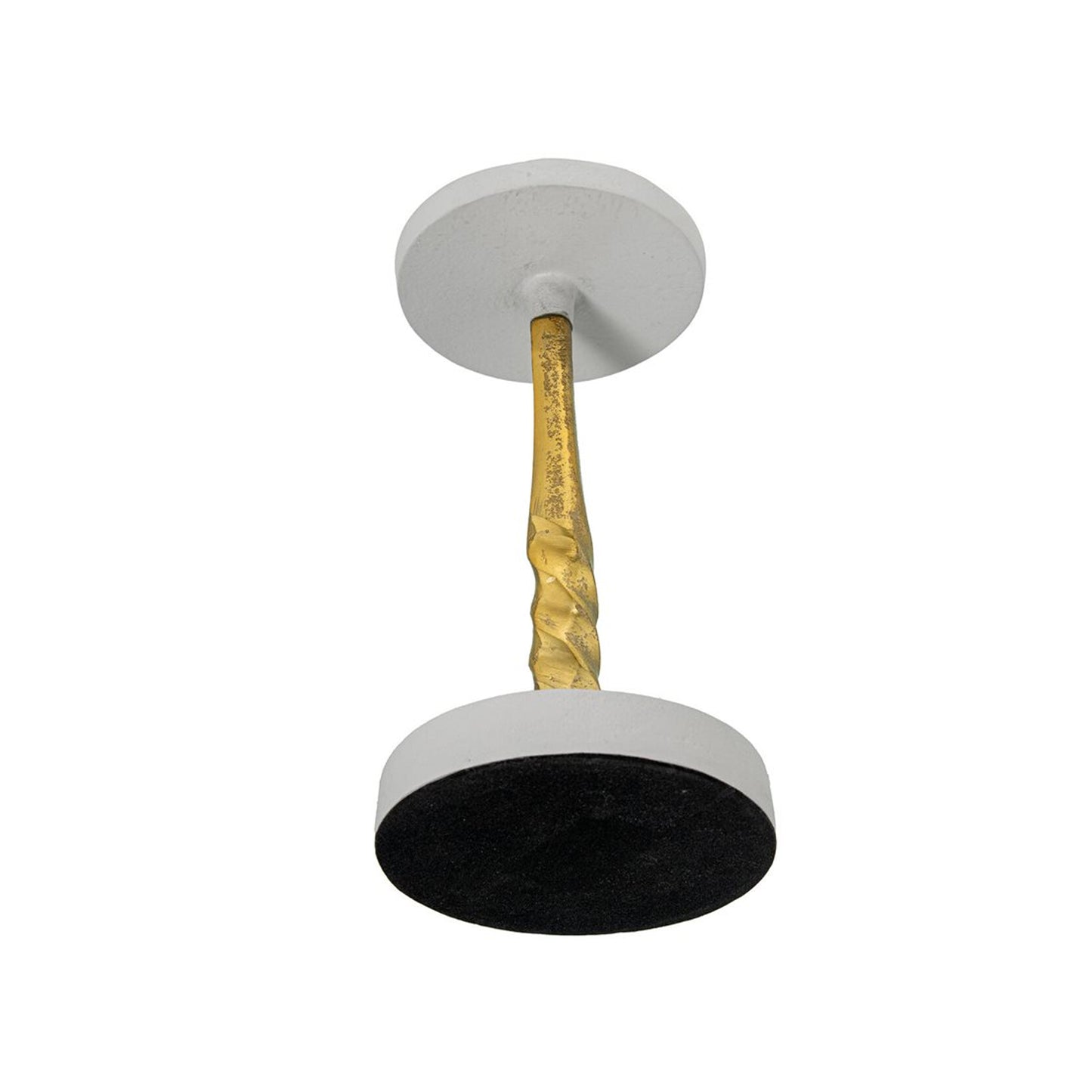Urban Decor 21cm Pillar Candle Holder Gold & White