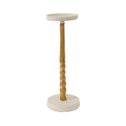 Urban Decor 31cm Pillar Candle Holder Gold & White