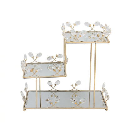 3 Tier Mirror Stand Gold