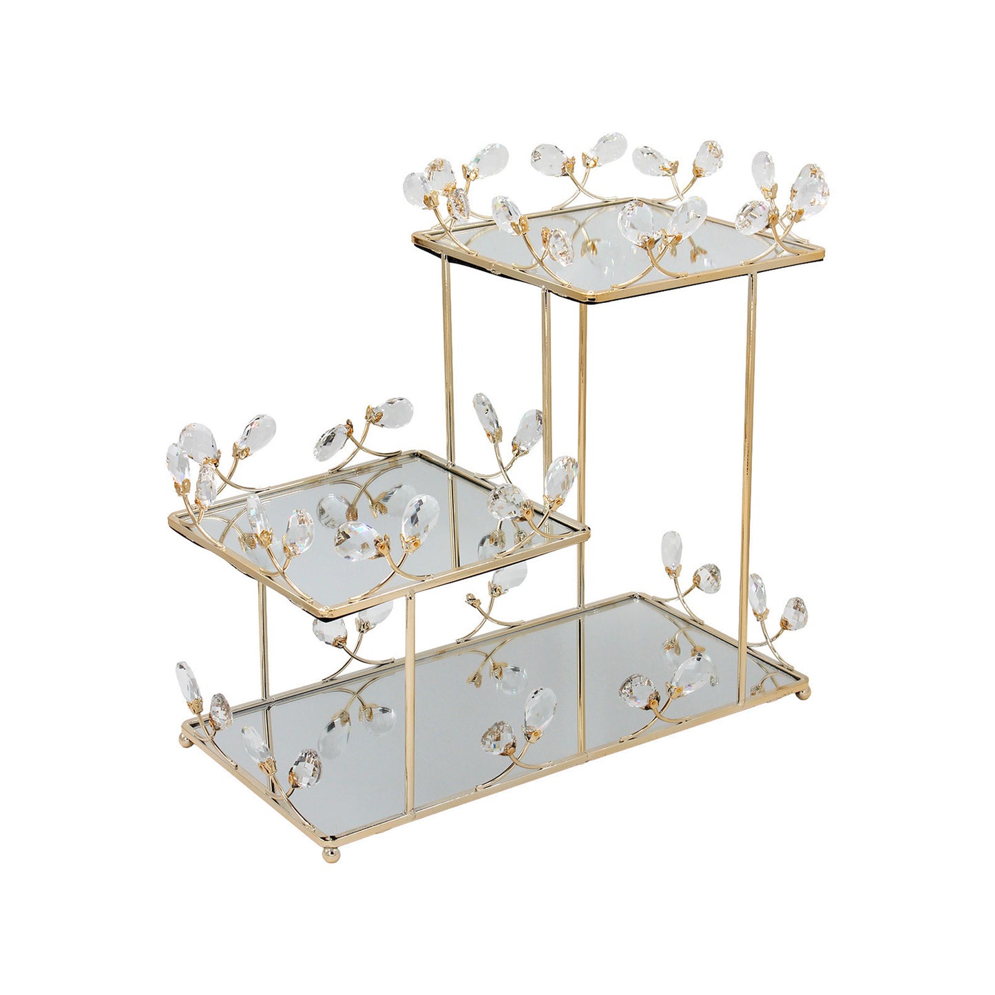 3 Tier Mirror Stand Gold