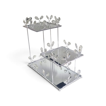 3 Tier Mirror Dessert Stand Silver