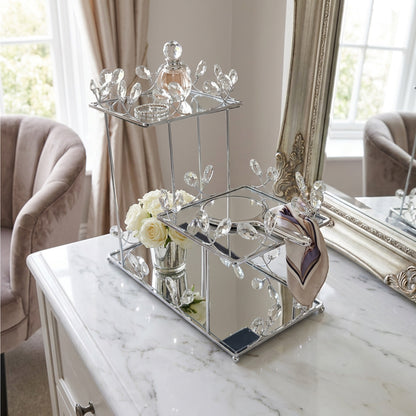 3 Tier Mirror Dessert Stand Silver