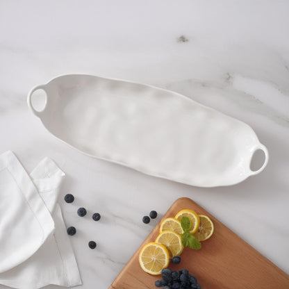 Kitchen Life Deep Long Ceramic Server White