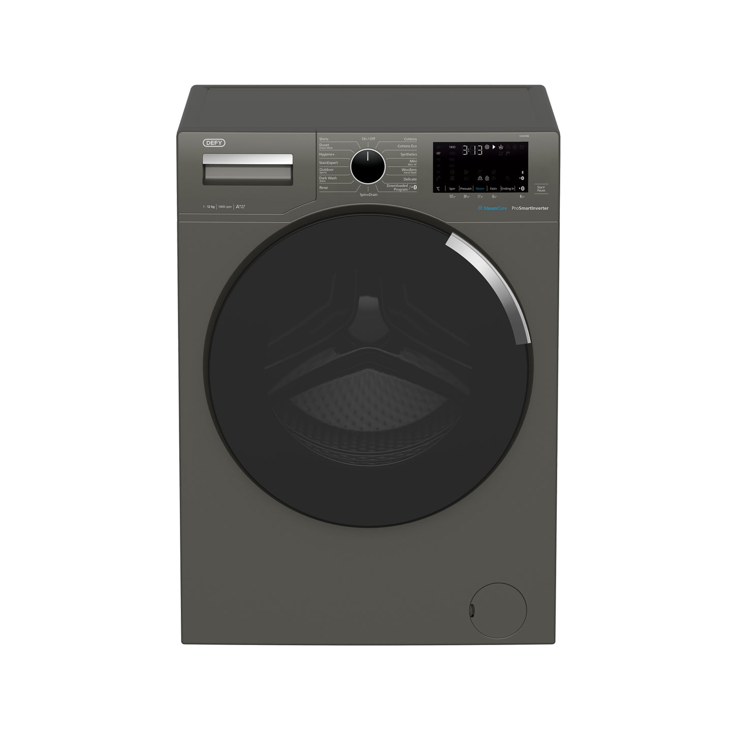 Defy 12kg Steamcure Front Loader Washing Machine Manhattan Grey