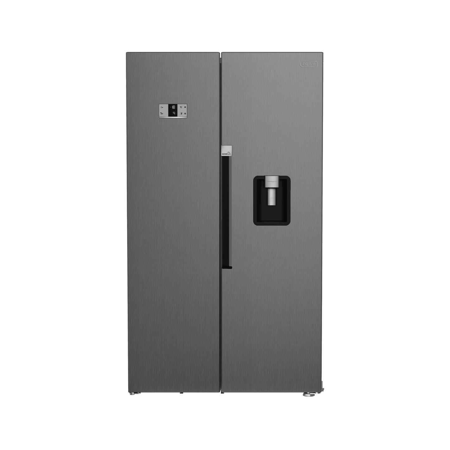 Defy 614lt Naturelight Side by Side Fridge Freezer Metallic