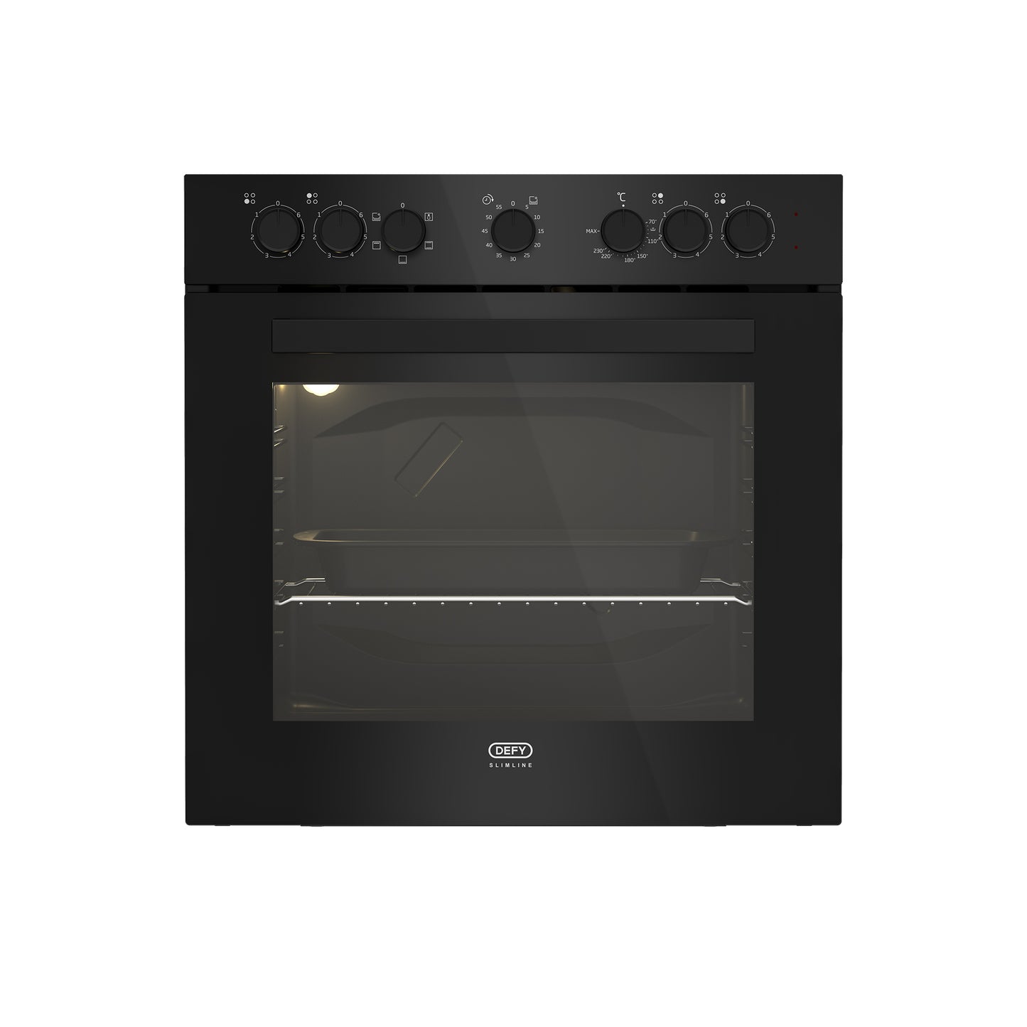 Defy 60cm Slimline Glass Undercounter Oven Black