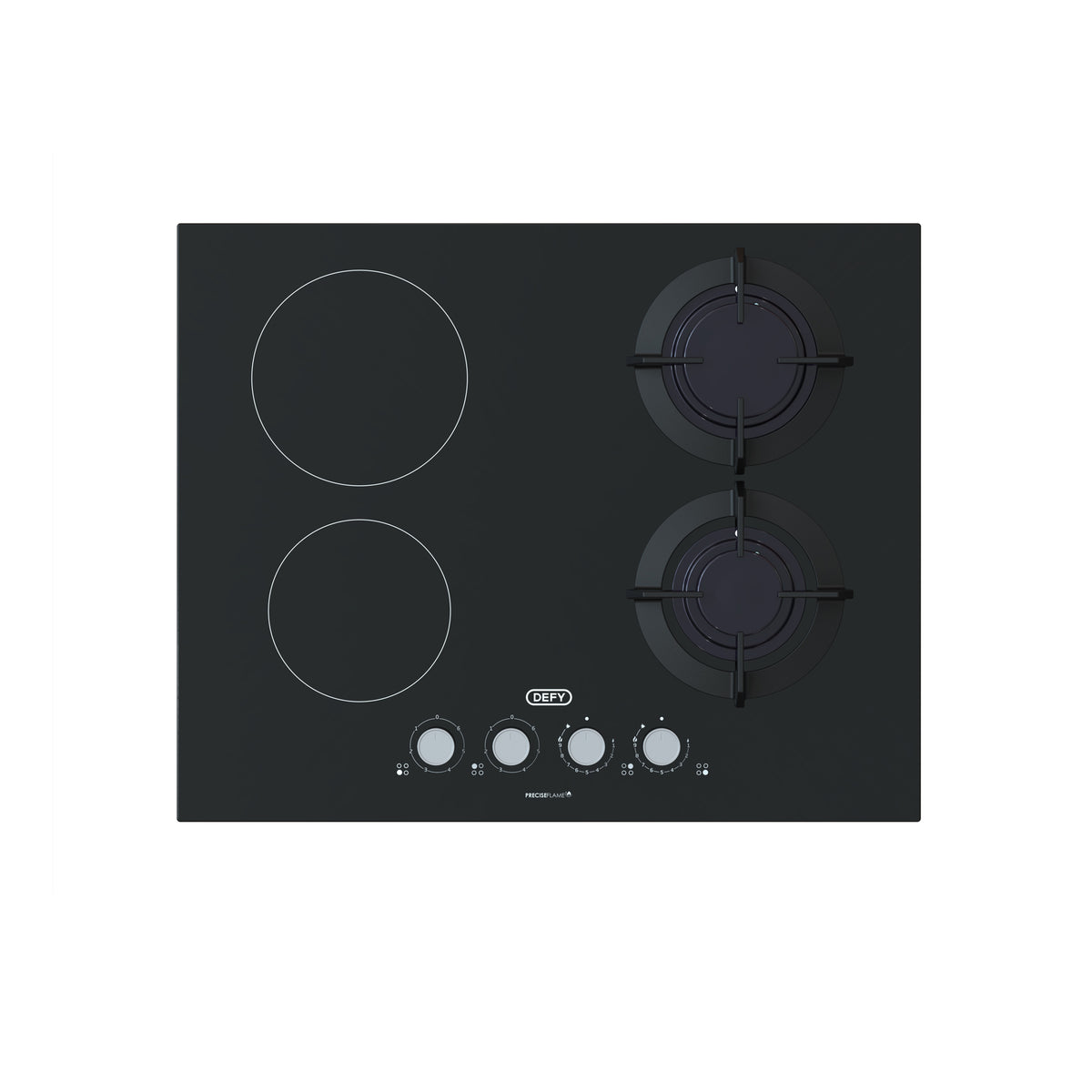 Defy 65cm Dual Fuel Hob Black Glass - DHG606