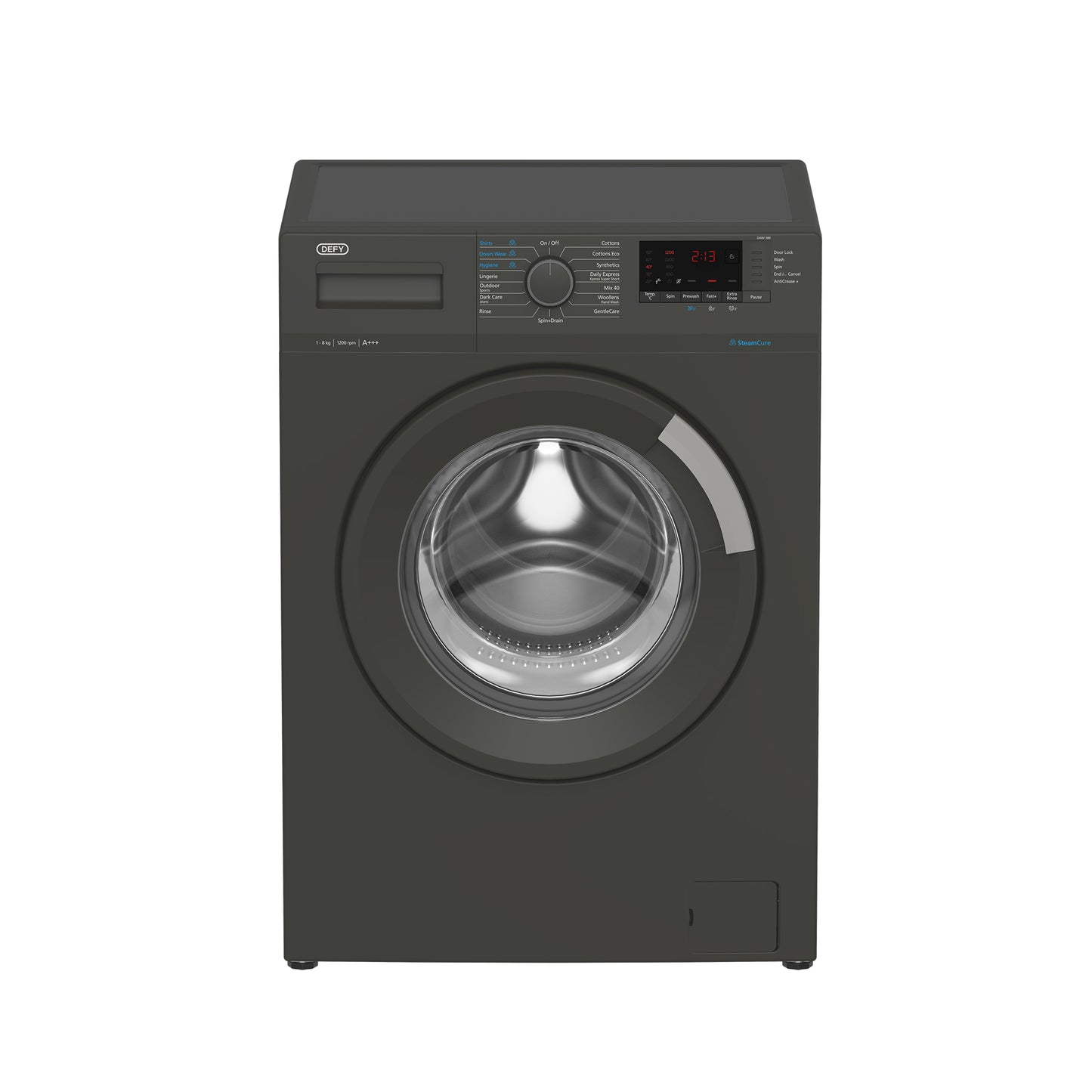 Defy 8kg Steamcure Front Loader Washing Machine Manhattan Grey