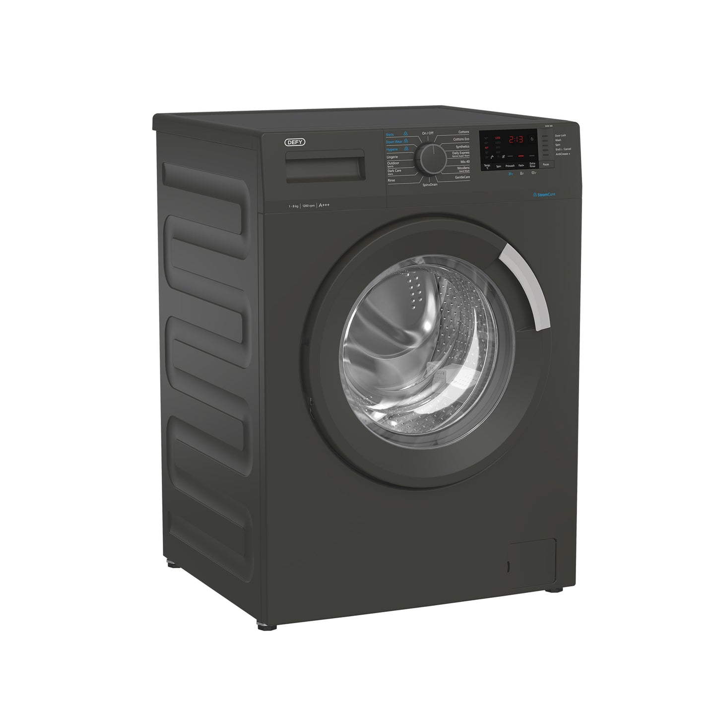 Defy 8kg Steamcure Front Loader Washing Machine Manhattan Grey