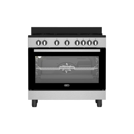 Defy 90cm Gas Electric Range Cooker Thermofan+ Black & Inox